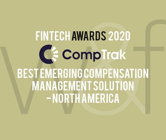 Featured image for “CompTrak Wins ‘Best Emerging Compensation Management Solution’ at 2020 FinTech Awards”